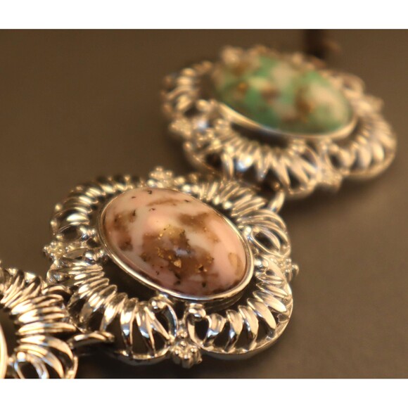 Sarah Coventry Pastel Marble Stone Bracelet - Picture 1 of 5